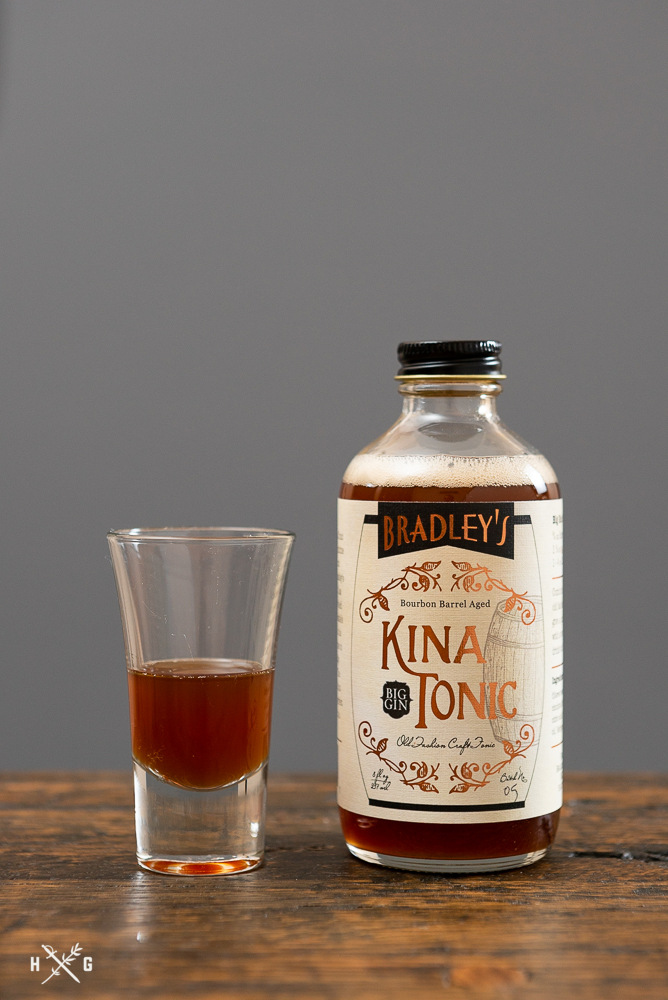 bottle of Bradley's Bourbon Barrel Aged Kina Tonic Syrup