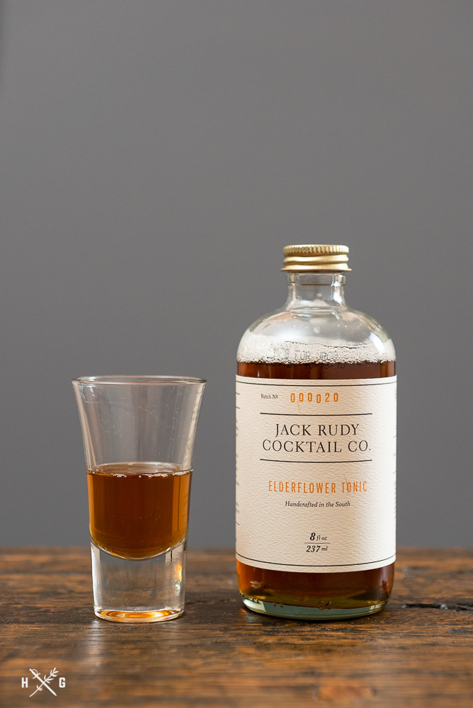 bottle of Jack Rudy Cocktail Co. Elderflower Tonic Syrup