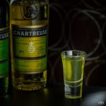 Chartreuse and Mezcal Disco Ball Shot