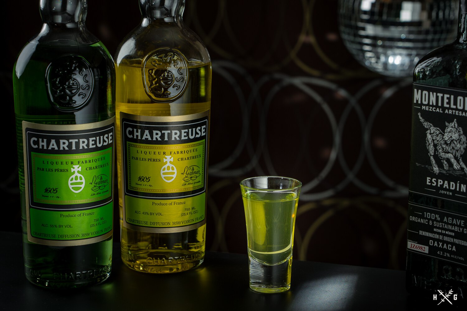 Disco Ball – A Chartreuse and Mezcal Shot